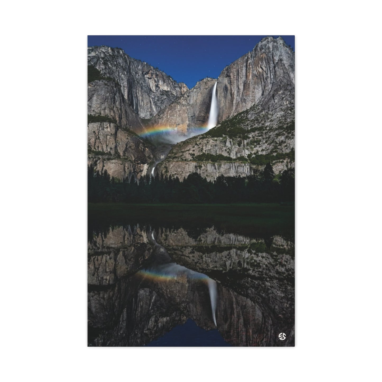 Yosemite National Park Rainbow Waterfalls Canvas Print – Nature Landscape Wall Art.