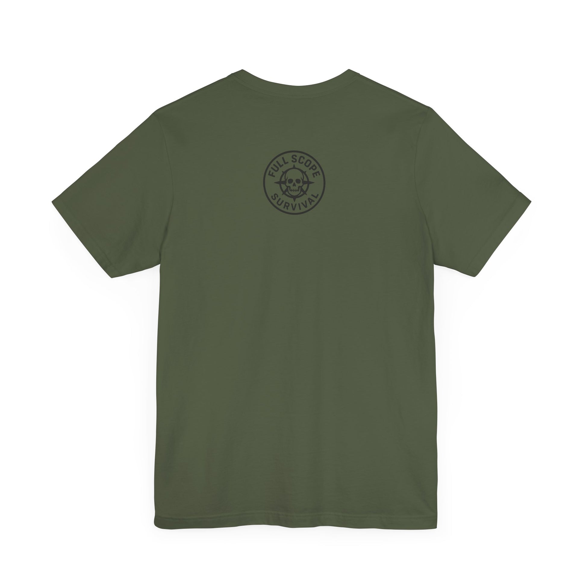 Soft Cotton Short Sleeve Tee with Ribbed Knit Collar - Full Scope Survival 