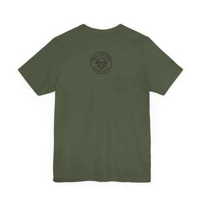 Soft Cotton Short Sleeve Tee with Ribbed Knit Collar - Full Scope Survival 