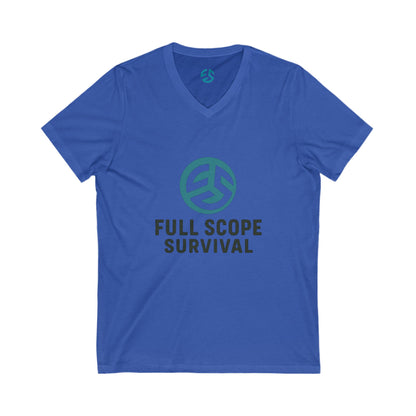 Survival-Themed V-Neck Tee | Adventure Shirt, Gift for Outdoor Lovers, Casual Wear, Survival Enthusiasts, Perfect for Gifts - Full Scope Survival 
