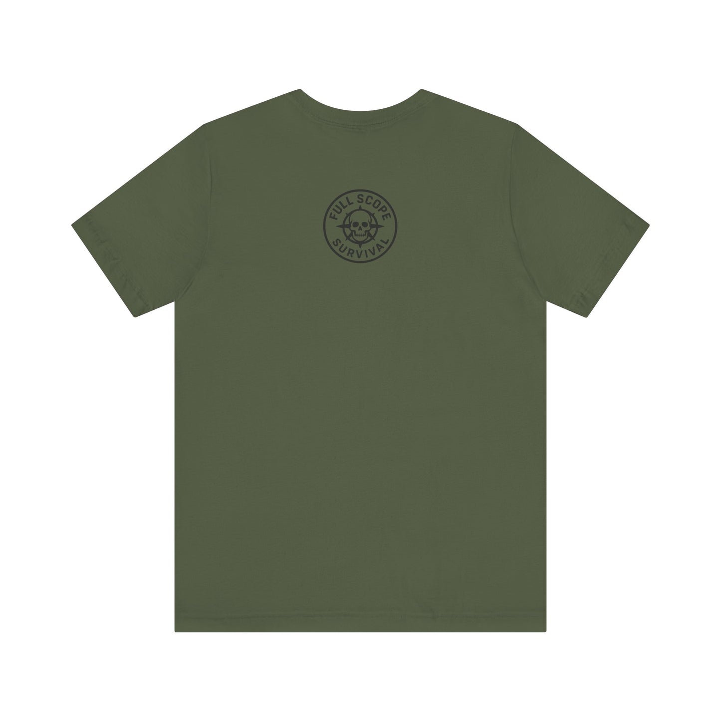 Soft Cotton Short Sleeve Tee with Ribbed Knit Collar - Full Scope Survival 