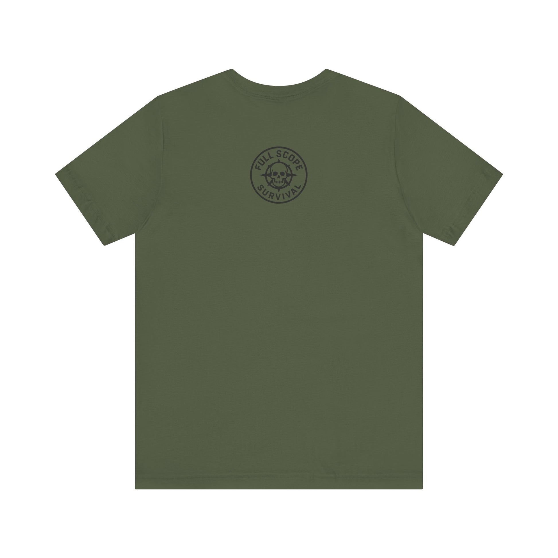 Soft Cotton Short Sleeve Tee with Ribbed Knit Collar - Full Scope Survival 