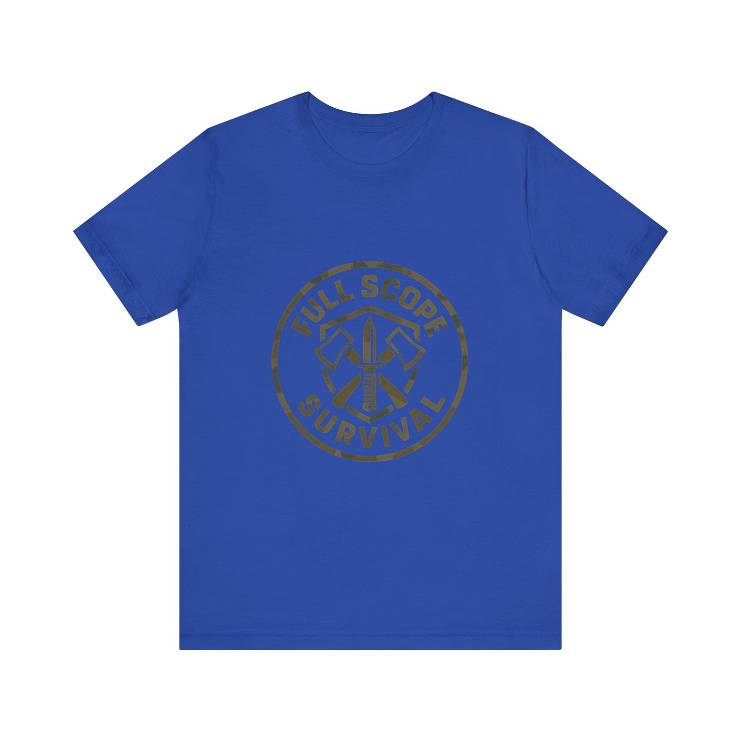 Soft Cotton Short Sleeve Tee with Ribbed Knit Collar - Full Scope Survival 