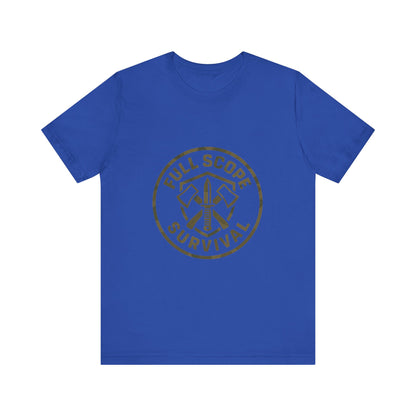 Soft Cotton Short Sleeve Tee with Ribbed Knit Collar - Full Scope Survival 