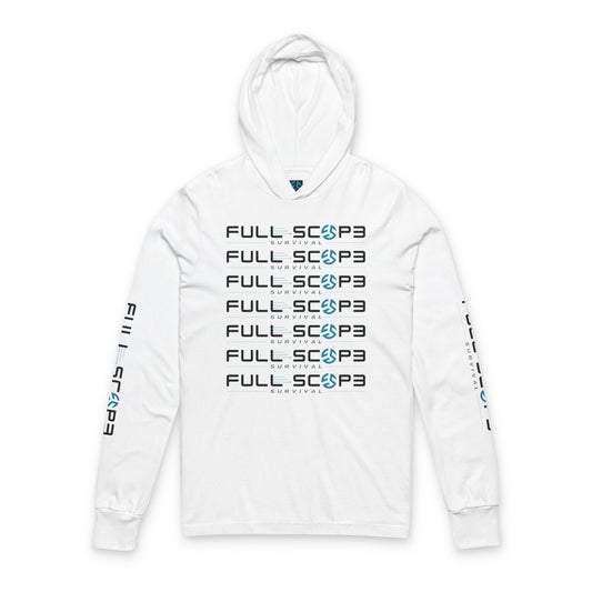 Unisex Hooded Long Sleeve Tee - Full Scope Graphic Hoodie, Casual Wear, Gifts for Him/Her, Outdoor Adventures, Everyday Comfort - Full Scope Survival 