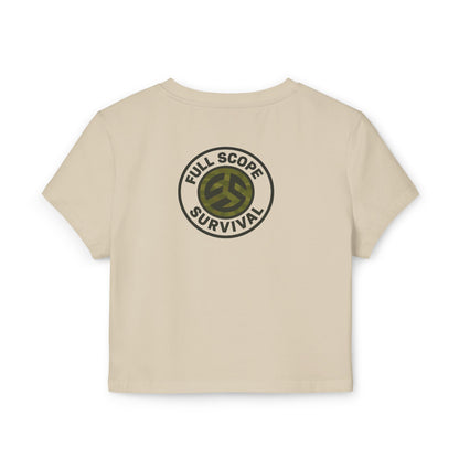 Women's Tough as Nails Women's Crop-Top Tee, Cute Camouflage Skull Shirt, Survival Apparel, Edgy Graphic Tee, Gift for Her, Casual Summer Top