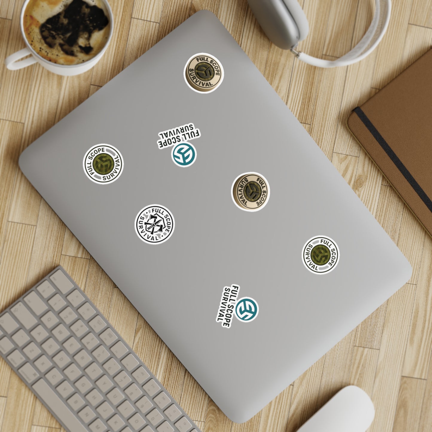 Survival-Themed Sticker Sheet Bundle | 5pcs of Motivational Decals for Adventurers, Laptop, Journal, Car, Gift Idea - Full Scope Survival 