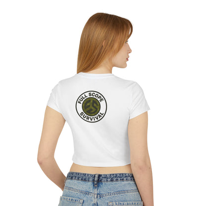 Women's Tough as Nails Women's Crop-Top Tee, Cute Camouflage Skull Shirt, Survival Apparel, Edgy Graphic Tee, Gift for Her, Casual Summer Top