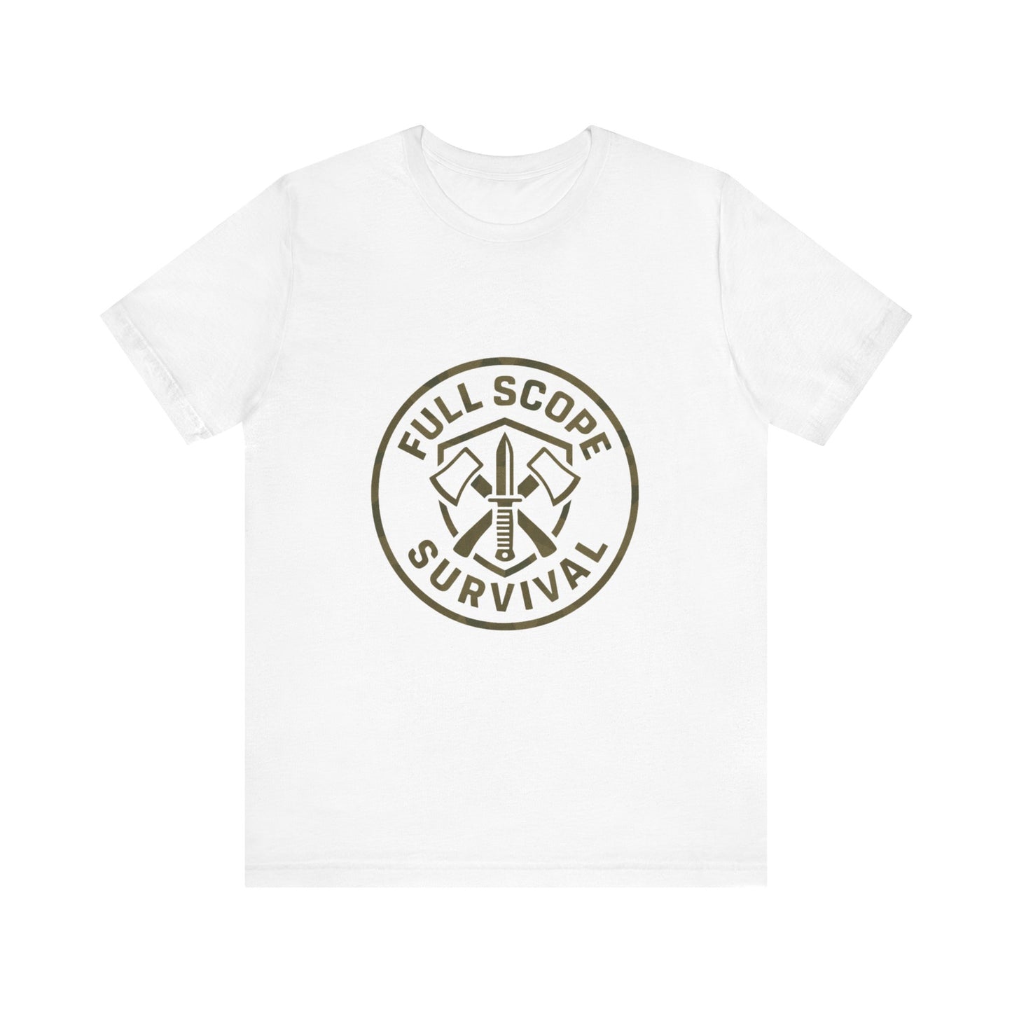 Soft Cotton Short Sleeve Tee with Ribbed Knit Collar - Full Scope Survival 