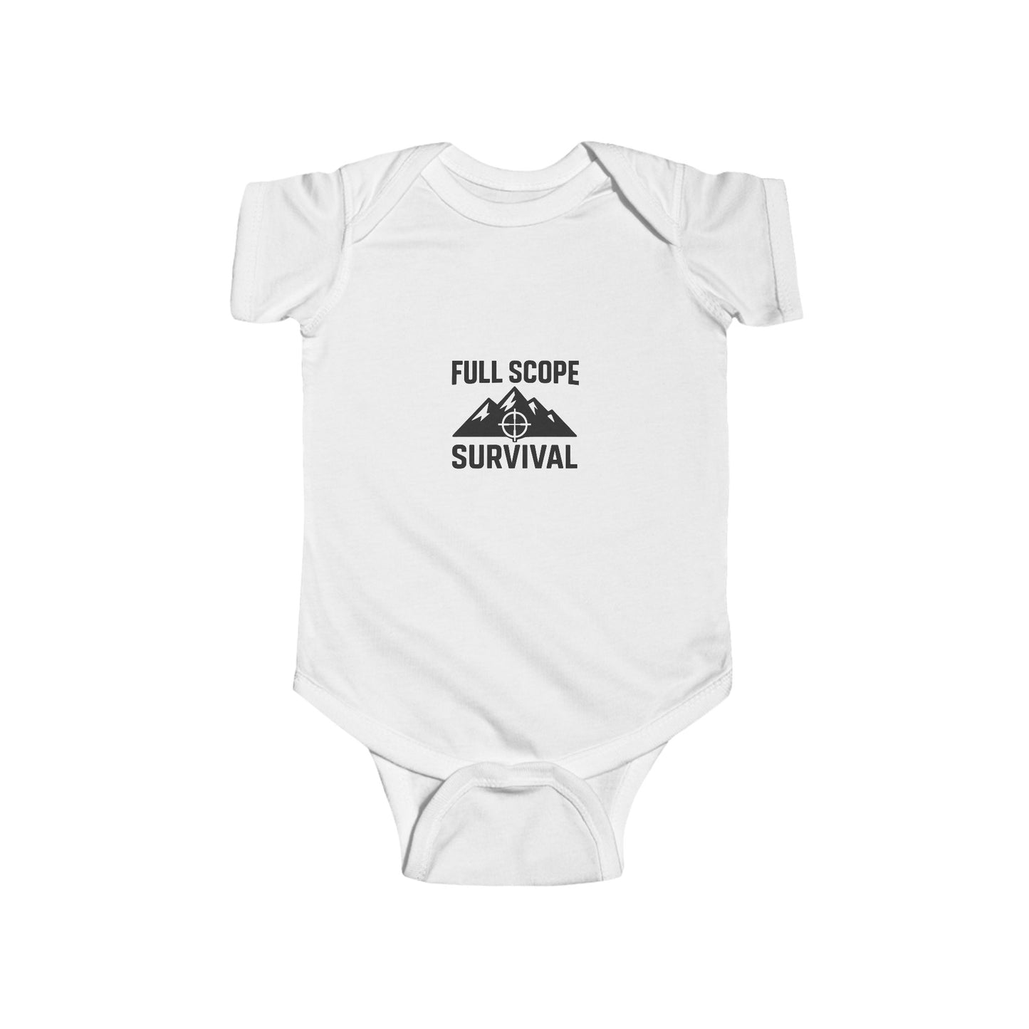 Baby Bodysuit Organic Cotton Soft Ribbed Knit Binding Snaps at Closure - Full Scope Survival 