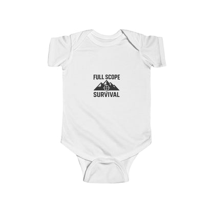 Baby Bodysuit Organic Cotton Soft Ribbed Knit Binding Snaps at Closure - Full Scope Survival 