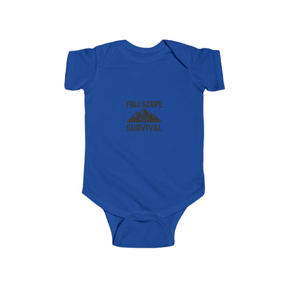 Baby Bodysuit Organic Cotton Soft Ribbed Knit Binding Snaps at Closure - Full Scope Survival 