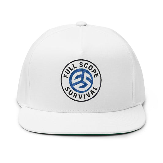 Embroidered Flat Bill Cap - Full Scope Survival, Custom Hats, Trendy Accessories, Outdoors Gear, Men's Fashion - Full Scope Survival 