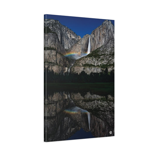 Yosemite National Park Rainbow Waterfalls Canvas Print – Nature Landscape Wall Art.