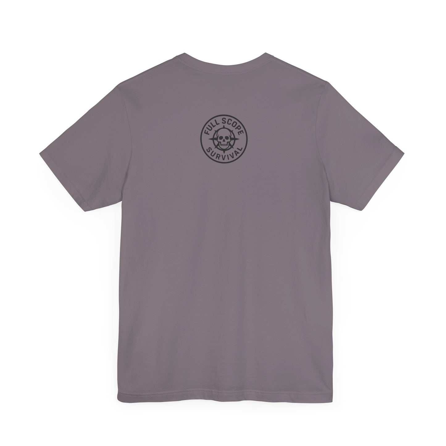 Soft Cotton Short Sleeve Tee with Ribbed Knit Collar - Full Scope Survival 