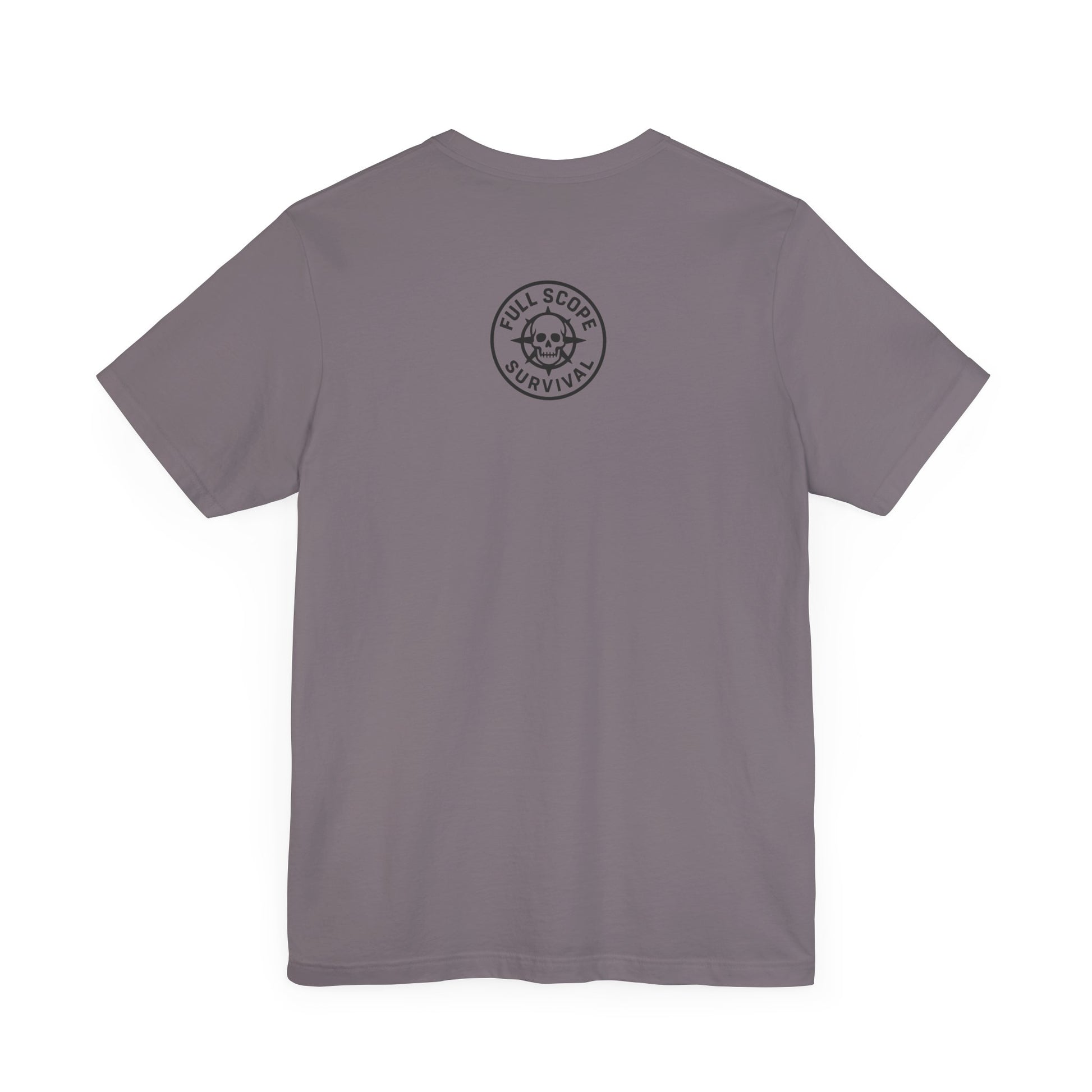 Soft Cotton Short Sleeve Tee with Ribbed Knit Collar - Full Scope Survival 